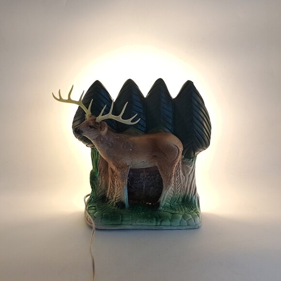 Reindeer TV Lamp -Chalkware - Picture 3 of 11